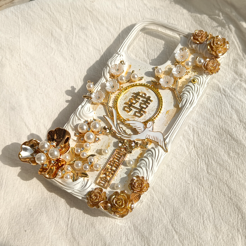 A Celebratory Phone Case Adorned with Tradition,Whipped Cream,Customizable,DIY