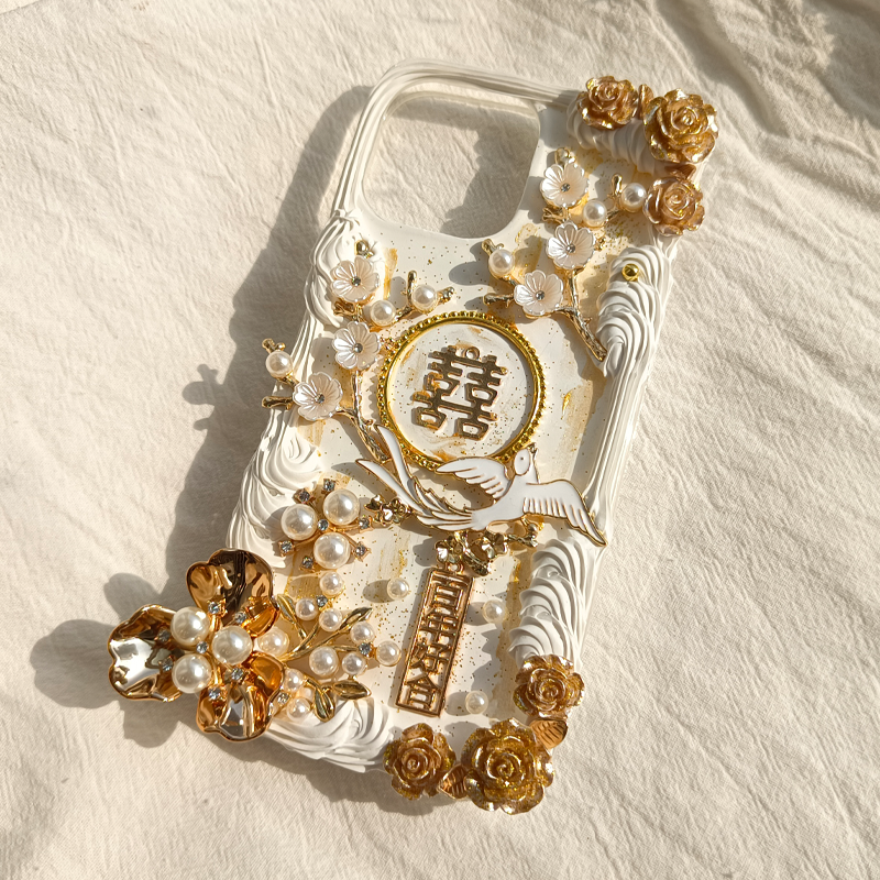 A Celebratory Phone Case Adorned with Tradition,Whipped Cream,Customizable,DIY