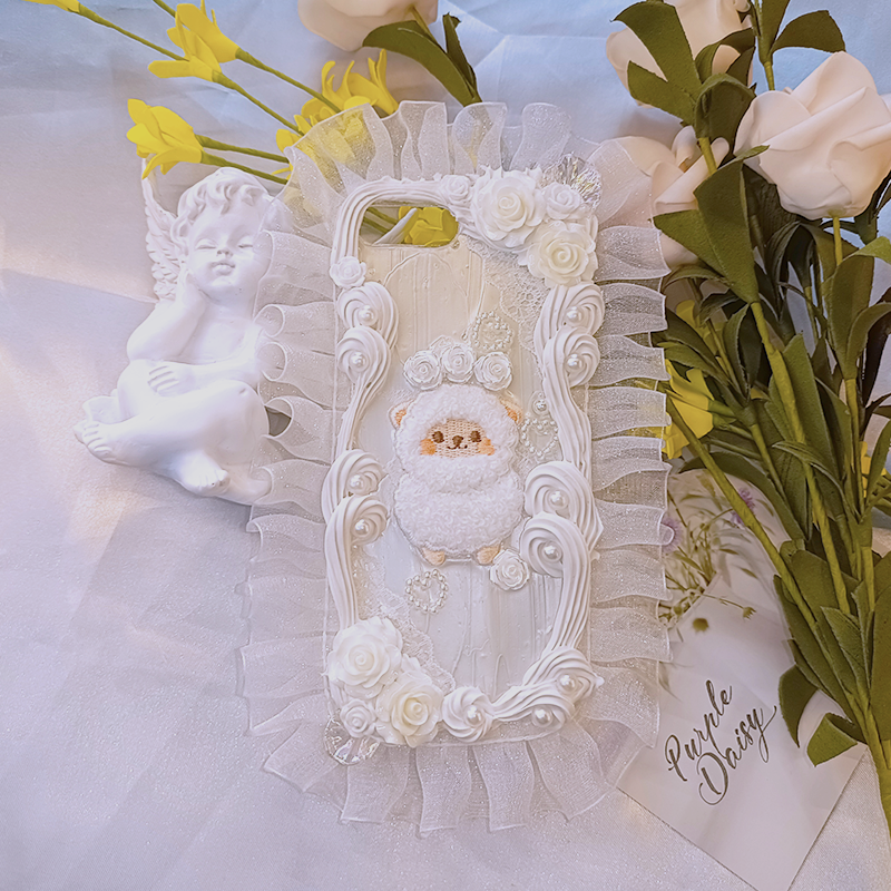 Exclusive for iPhone|Cute Wedding| Lovely Cream Glue | DIY | Transparent Phone Case