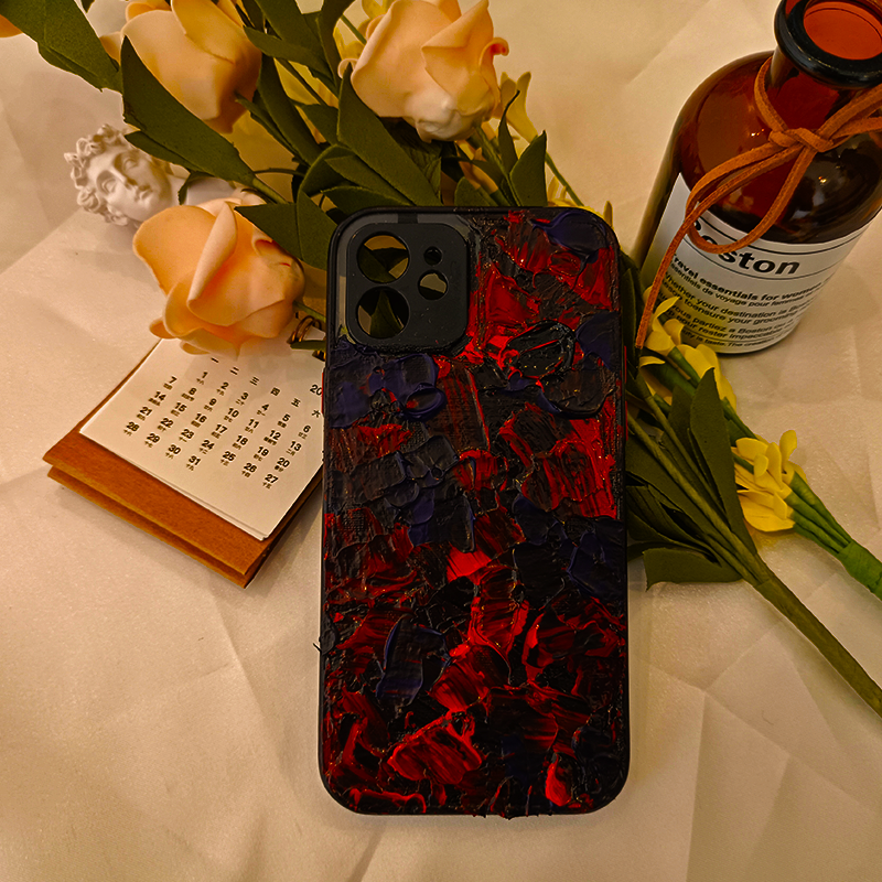 Bold Red & Black Masterpiece Phone Case,Whipped Cream,Customizable,DIY