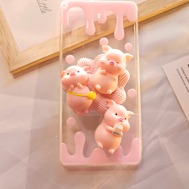 Pink Piggy Pals,Whipped Cream Effect case, Custom phone case, for all device