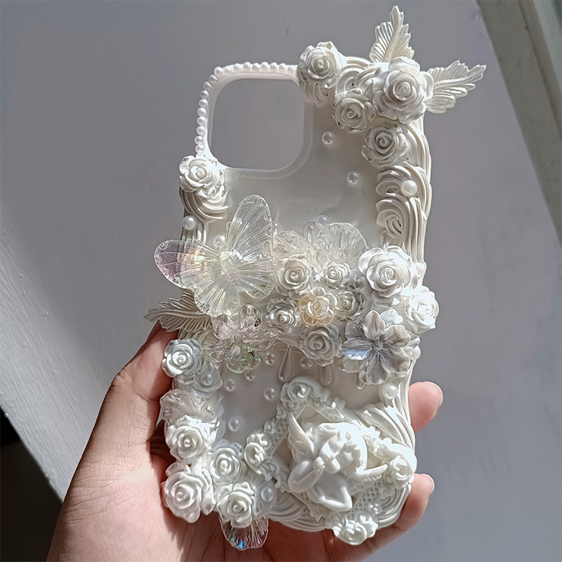 Pure Elegance Baroque Angel ,Whipped Cream,Customizable,DIY,Custom phone case