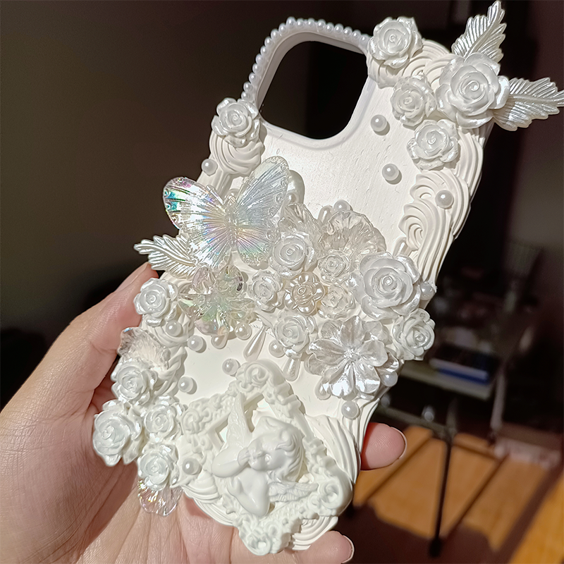 Pure Elegance Baroque Angel ,Whipped Cream,Customizable,DIY,Custom phone case