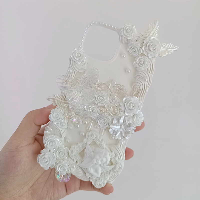 Pure Elegance Baroque Angel ,Whipped Cream,Customizable,DIY,Custom phone case