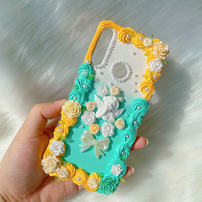 Rainbow Fantasy Baroque Phone Case,Whipped Cream,Customizable,DIY