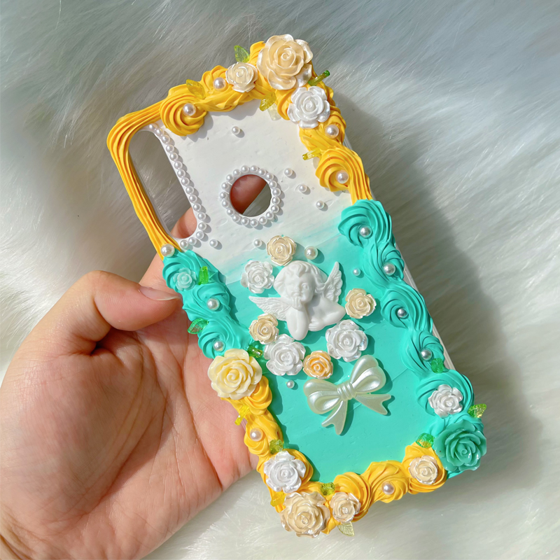 Rainbow Fantasy Baroque Phone Case,Whipped Cream,Customizable,DIY