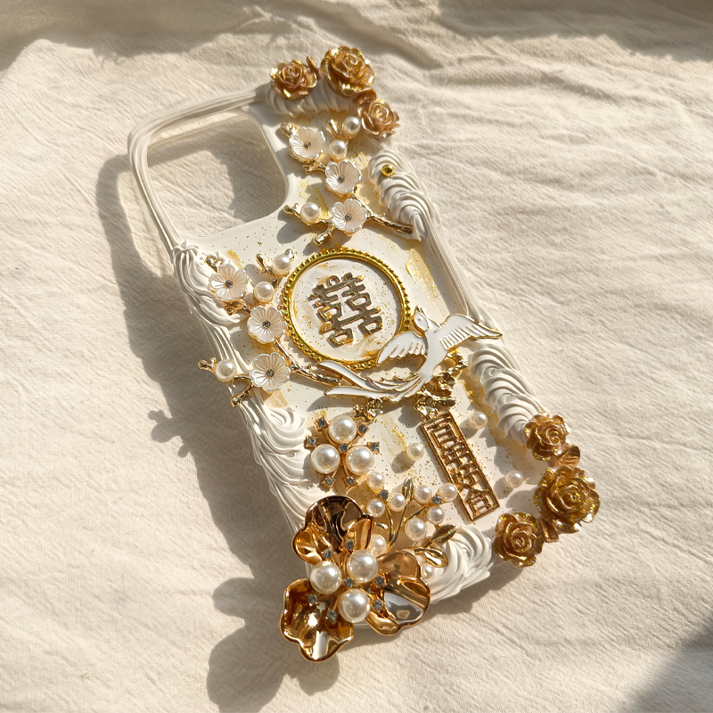A Celebratory Phone Case Adorned with Tradition,Whipped Cream,Customizable,DIY