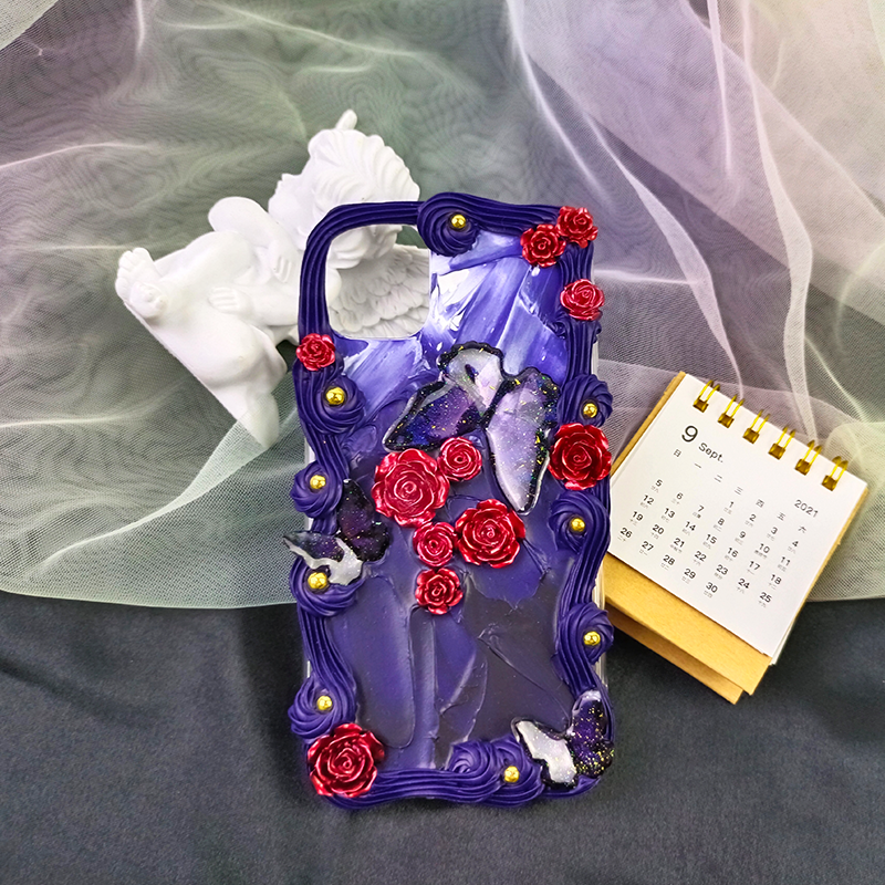 Purple Romance Phone Case,Whipped Cream,Customizable,DIY