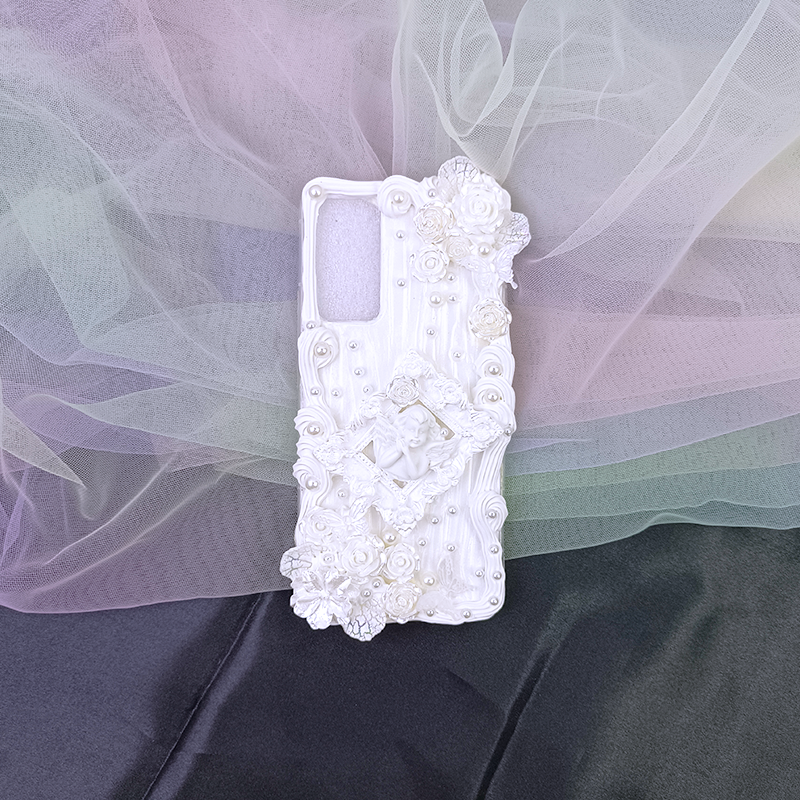 White Baroque,Whipped Cream Effect case, Custom phone case