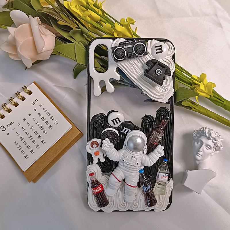 Cosmic Chic: Universal White Astronaut-Inspired Phone Case for iPhone - Embrace the Stellar Atmosphere