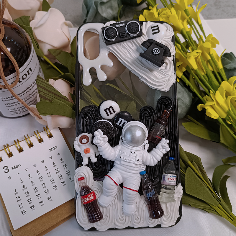 Cosmic Chic: Universal White Astronaut-Inspired Phone Case for iPhone - Embrace the Stellar Atmosphere