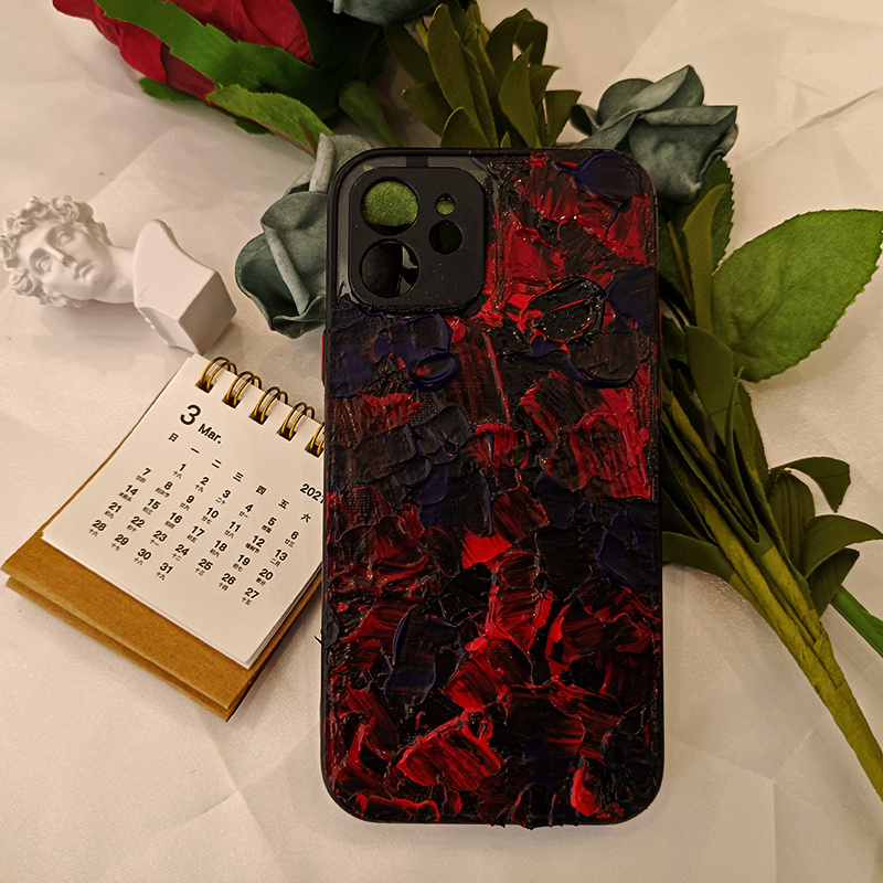 Bold Red & Black Masterpiece Phone Case,Whipped Cream,Customizable,DIY