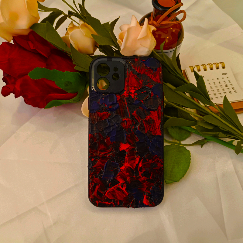 Bold Red & Black Masterpiece Phone Case,Whipped Cream,Customizable,DIY