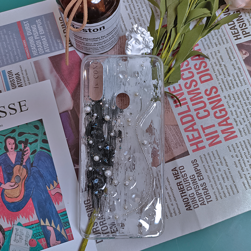 Pearls Elegant Phone Case,Whipped Cream,Customizable,DIY