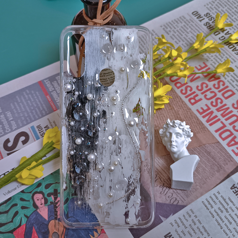 Pearls Elegant Phone Case,Whipped Cream,Customizable,DIY