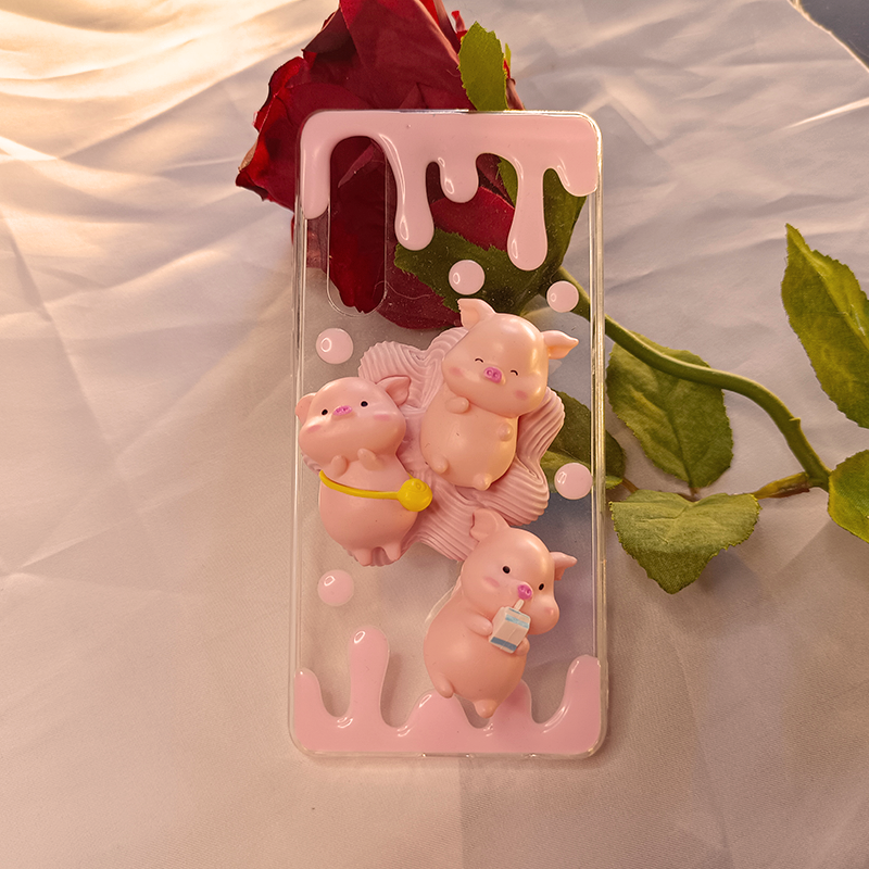 Pink Piggy Pals,Whipped Cream Effect case, Custom phone case, for all device