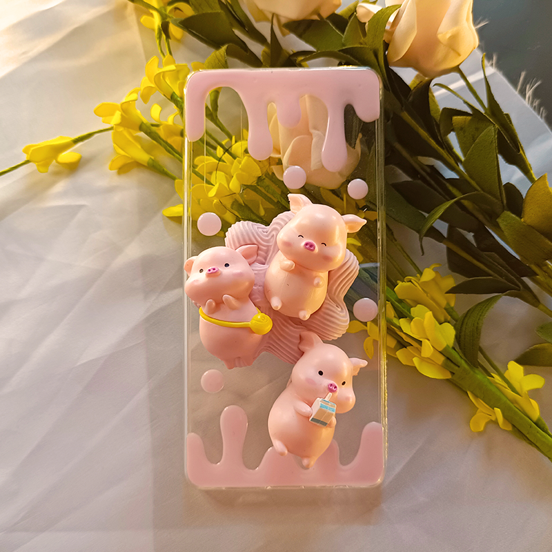 Pink Piggy Pals,Whipped Cream Effect case, Custom phone case, for all device