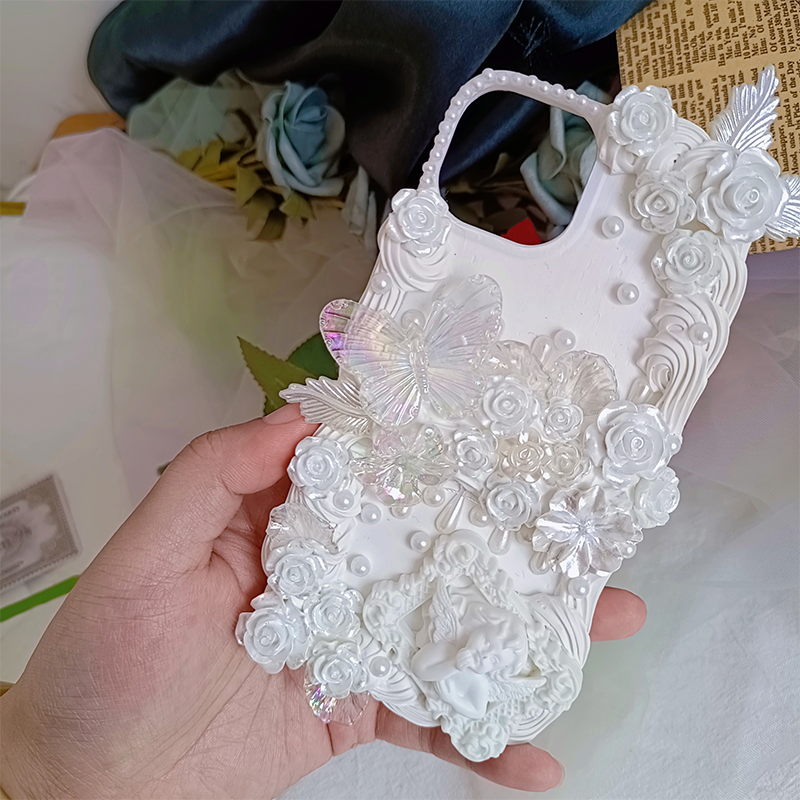 Pure Elegance Baroque Angel ,Whipped Cream,Customizable,DIY,Custom phone case