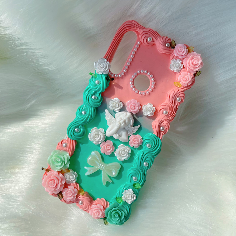 Rainbow Fantasy Baroque Phone Case,Whipped Cream,Customizable,DIY