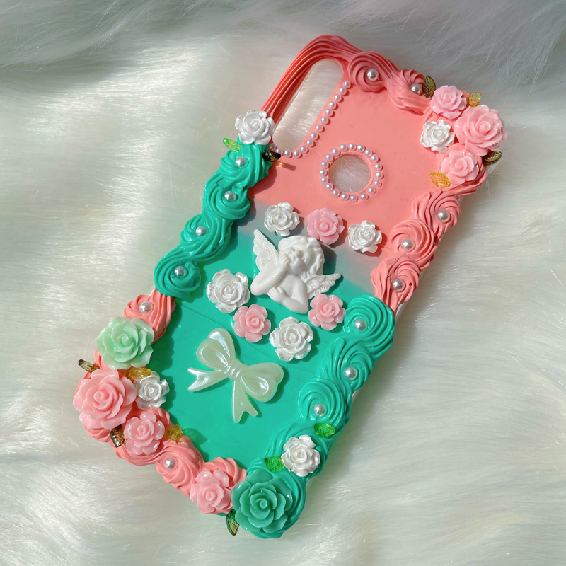 Rainbow Fantasy Baroque Phone Case,Whipped Cream,Customizable,DIY